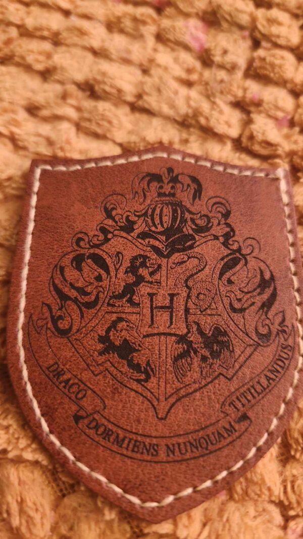 Custom Faux Leather Patch Engraving - Shield Design - Image 2